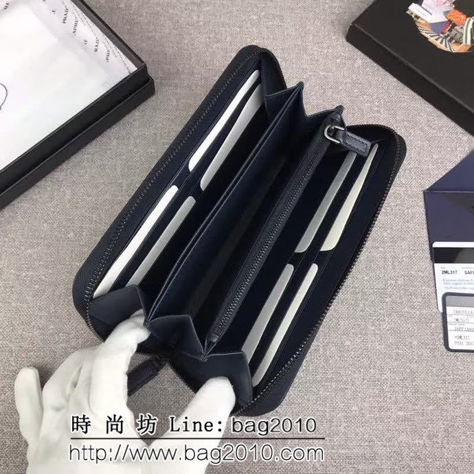 PRADA普拉達 官網同步 專櫃最新款 男士單拉鏈錢包 2ML317 DD1334